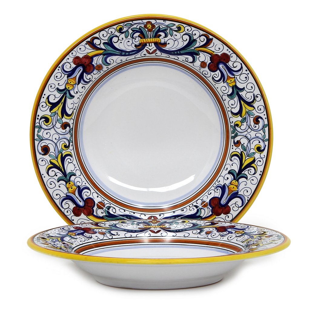 RICCO DERUTA: Rim Pasta Soup Bowl - White Center - Artistica.com