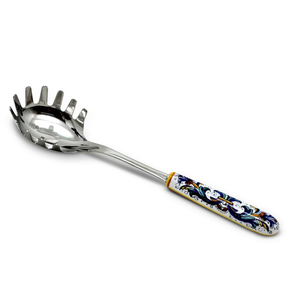 RICCO DERUTA DELUXE: Ceramic Handle Spaghetti Tong with 18/10 stainless steel cutlery. - Artistica.com