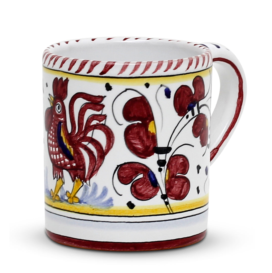 ORVIETO RED ROOSTER: 4 Pieces Place Setting - White center - Artistica.com