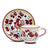 ORVIETO RED ROOSTER: Espresso cup and Saucer [SOLID RIM] [R]