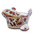 ORVIETO RED ROOSTER: Covered Parmesan Cheese Bowl with Spoon [SOLID RIM] [R] - Artistica.com