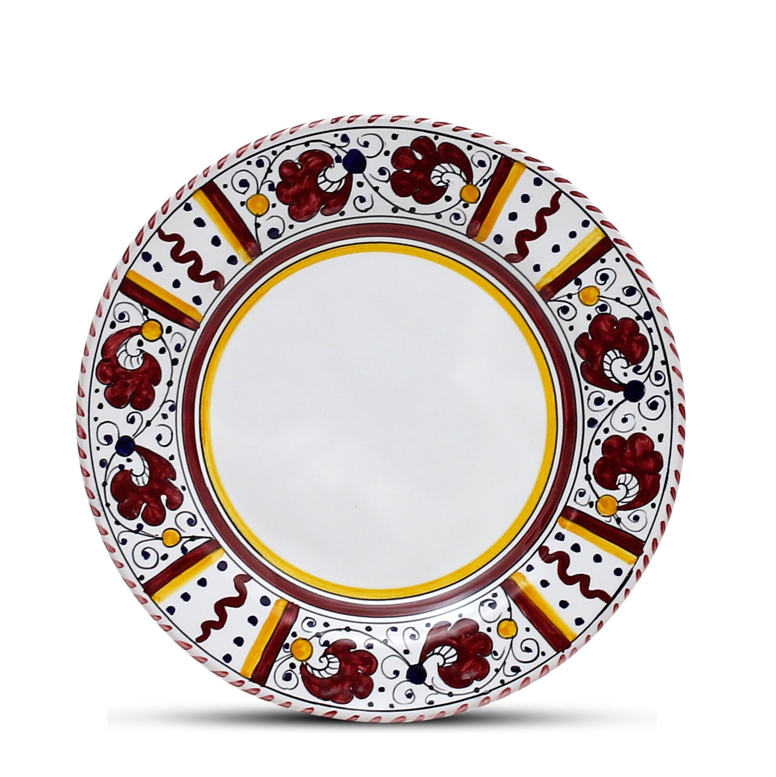 ORVIETO RED ROOSTER: 4 Pieces Place Setting - White center - Artistica.com
