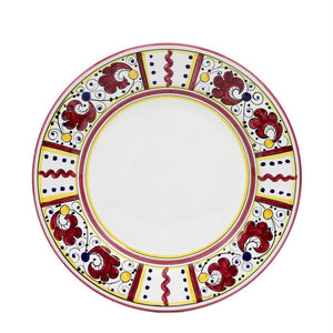 ORVIETO RED ROOSTER: Salad Plate (White Center) [SOLID RIM] [R] - Artistica.com