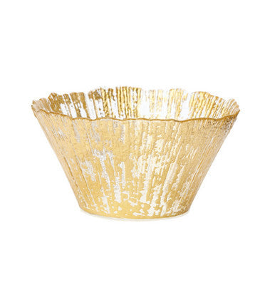 VIETRI: Rufolo Glass Gold Small Deep Bowl - Artistica.com