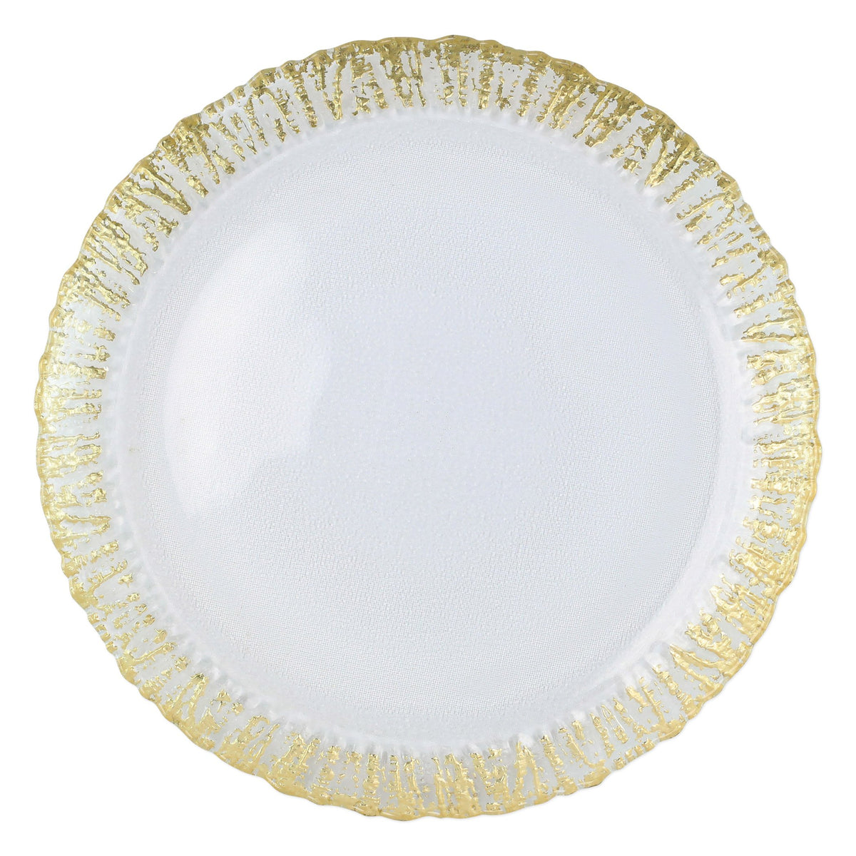 VIETRI: Rufolo Glass Gold Round Platter - Artistica.com