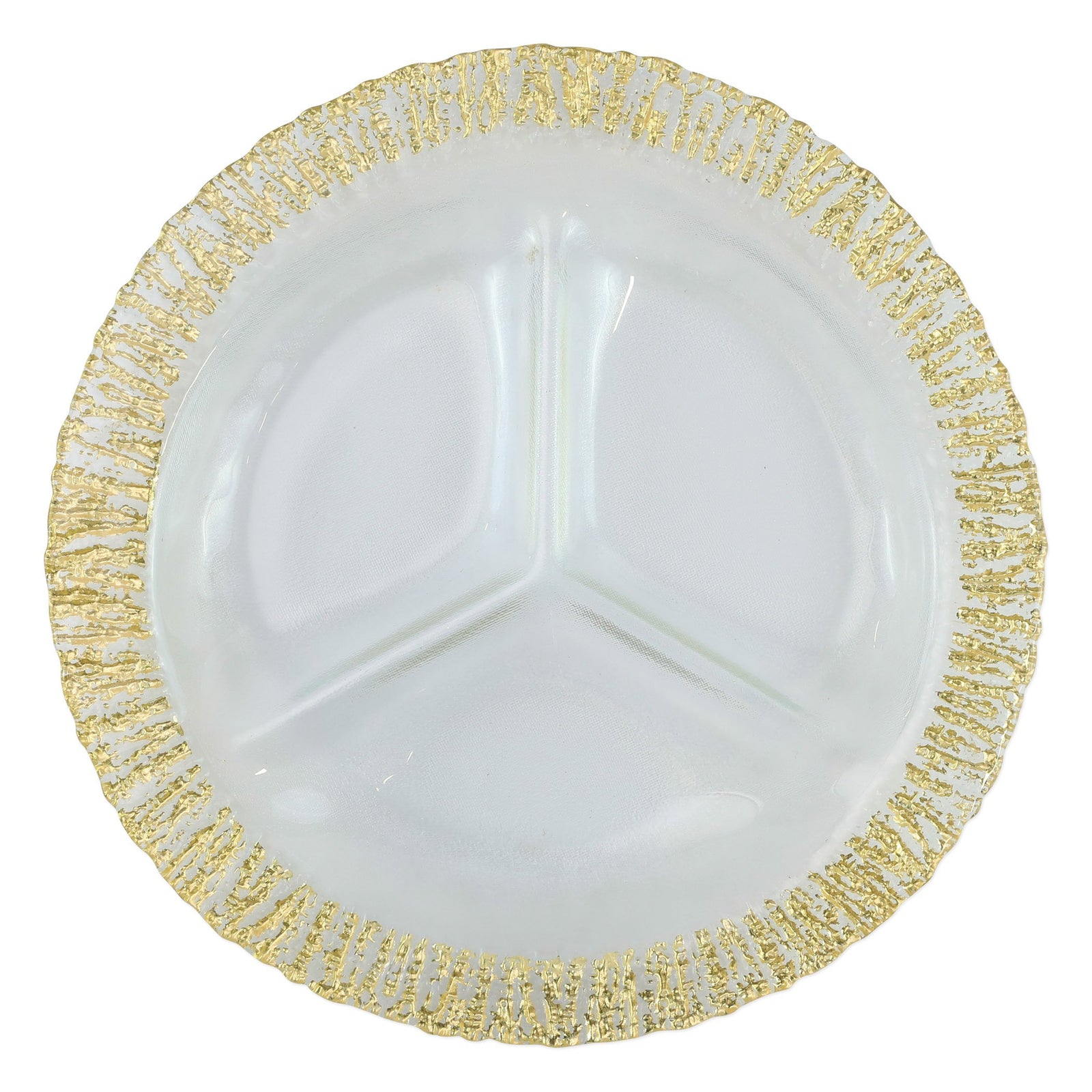 VIETRI: Rufolo Glass Gold Three-Part Server - Artistica.com