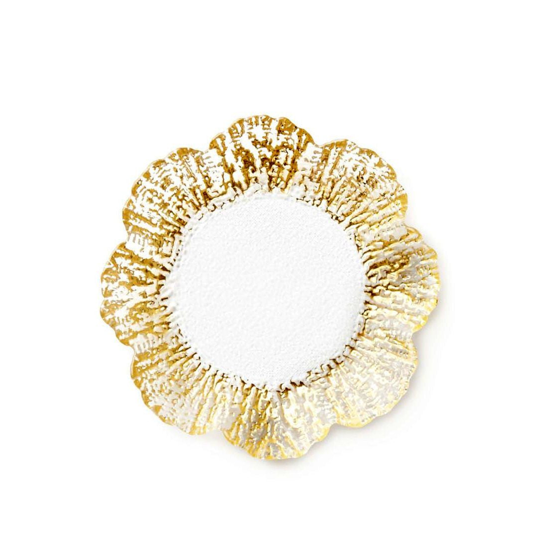 VIETRI: Rufolo Glass Gold Canape Plate - Artistica.com