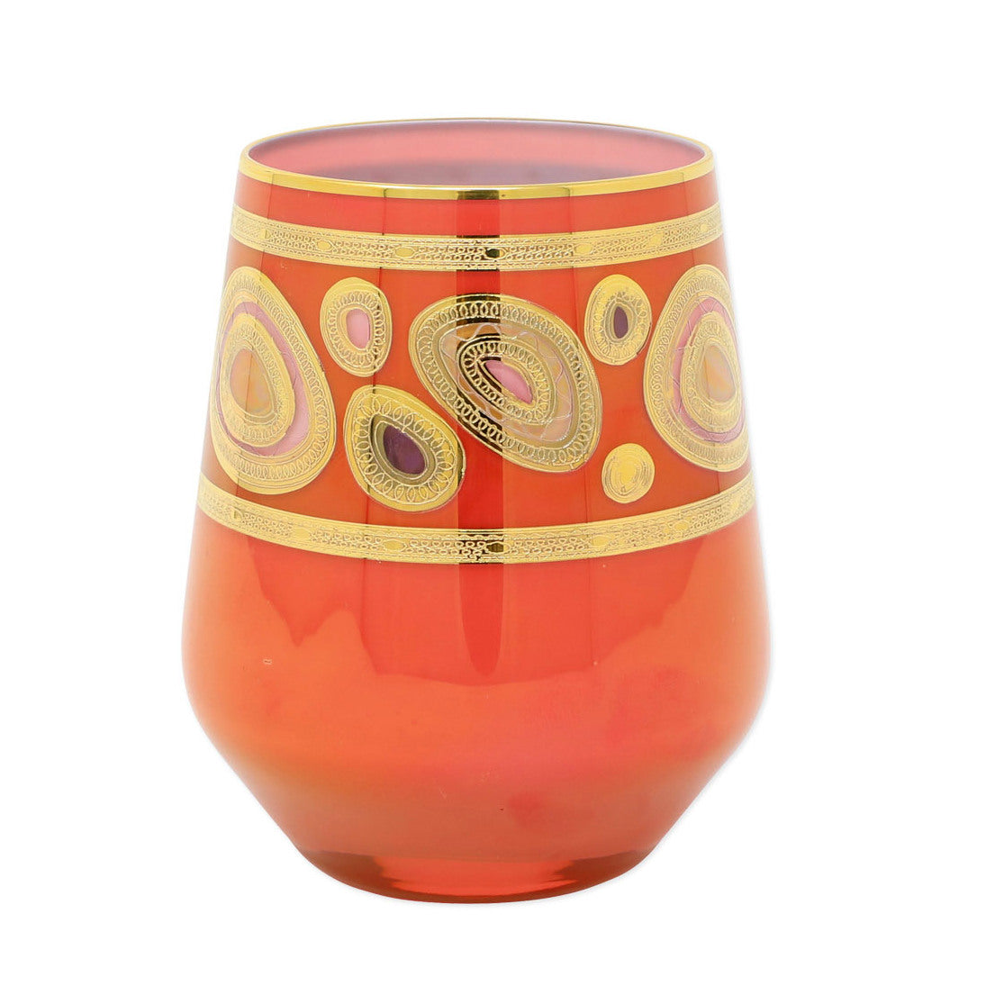 VIETRI: Regalia Orange Stemless Wine Glass - Artistica.com
