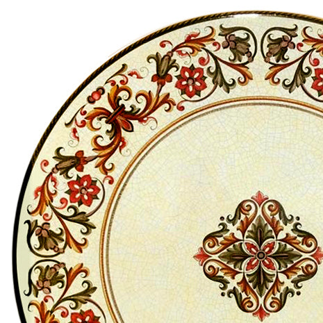 CERAMIC STONE TABLE + IRON BASE: SARA Design^ - Hand Painted - Artistica.com