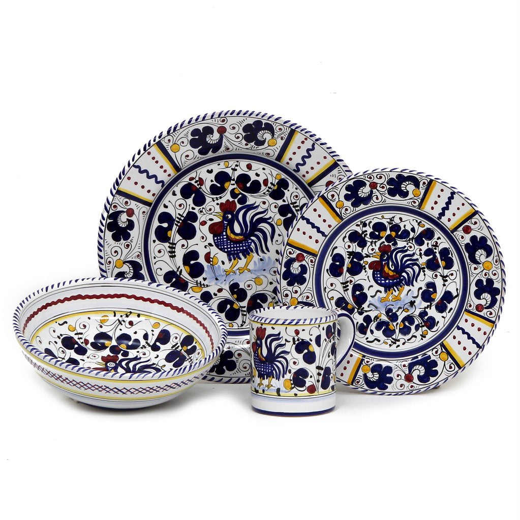 ORVIETO BLUE ROOSTER: 4 Pieces Place Setting - Artistica.com