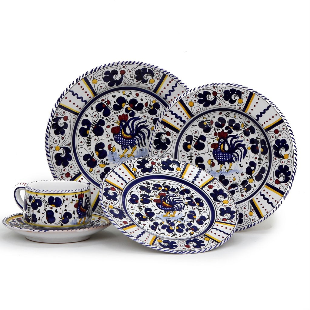 ORVIETO BLUE ROOSTER: 5 Pieces Place Setting - Artistica.com