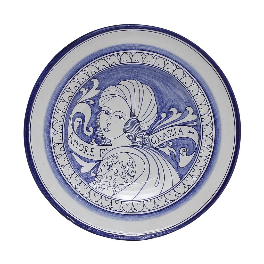 MONOTTI DERUTA: Amore Wall Plates with Noblewomen by the renowned Deruta artistic Claudio Monotti - (SET OF THREE) - Artistica.com