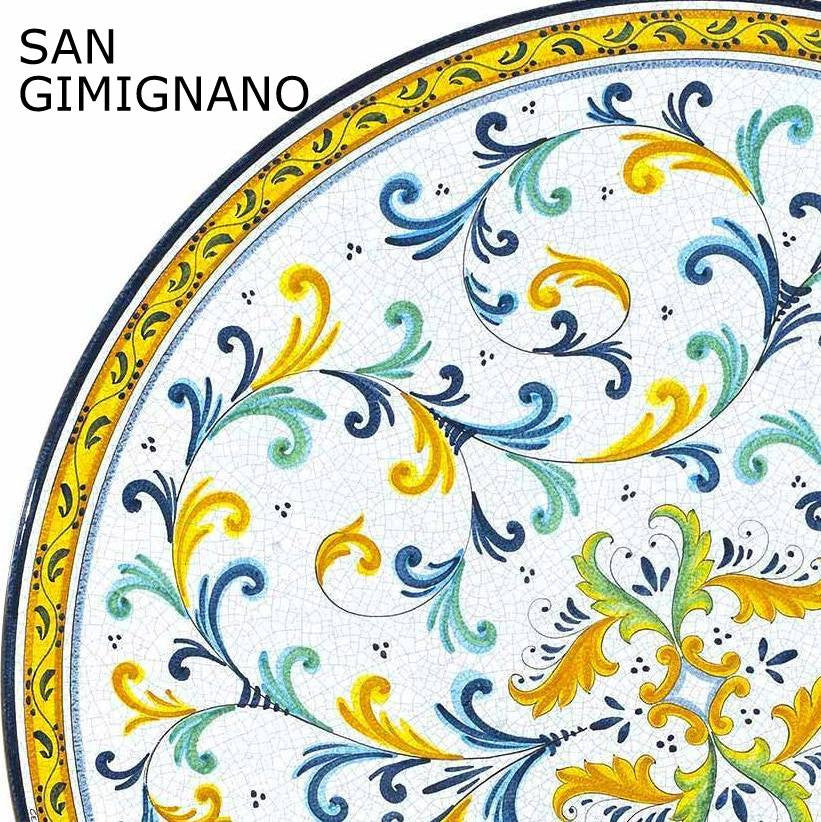 LAZY SUSAN: Ceramic-Stone Rotating Lazy Susan 20" Diam. in Deruta, Italy. - Artistica.com