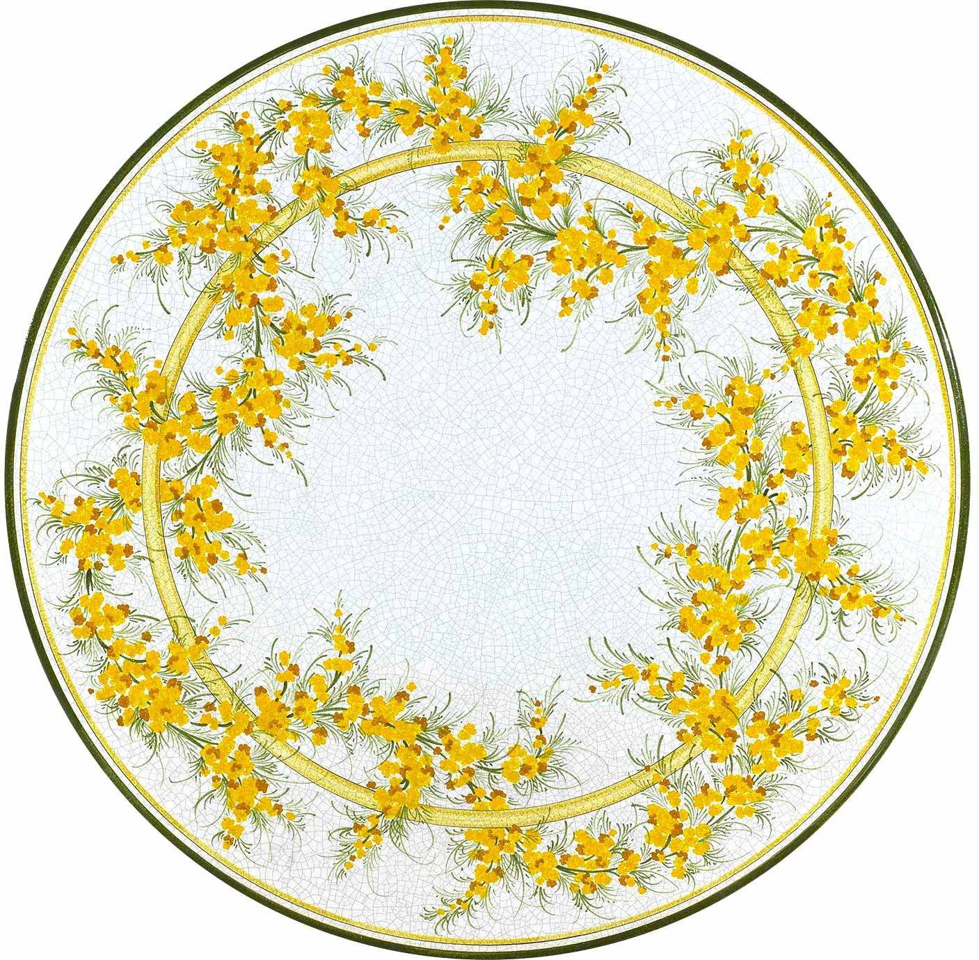 CERAMIC STONE TABLE + IRON BASE: SANREMO Design - Hand Painted in Deruta, Italy. - Artistica.com