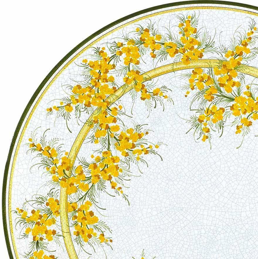 CERAMIC STONE TABLE + IRON BASE: SANREMO Design - Hand Painted in Deruta, Italy. - Artistica.com