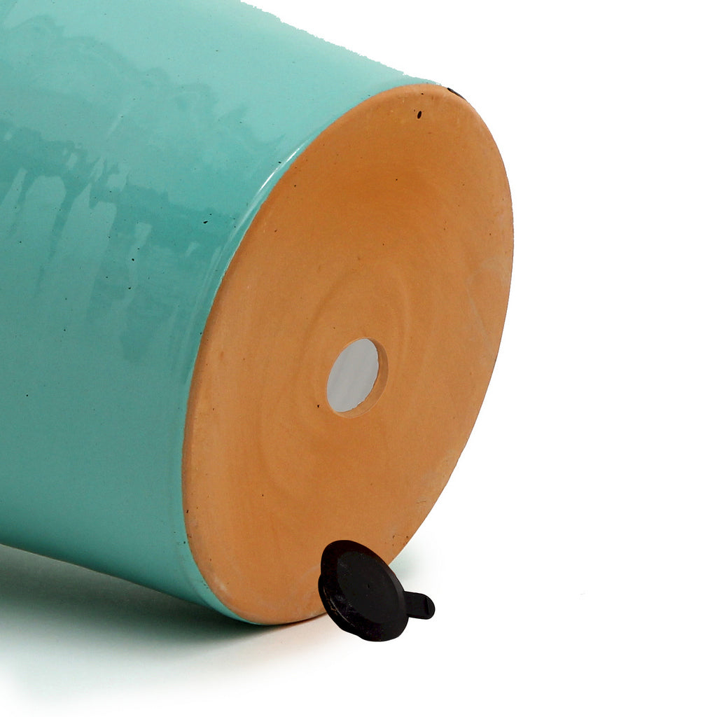 SCAVO Giardini Garden: Large Planter Vase with fluted rim AQUA Tiffany Teal - Artistica.com