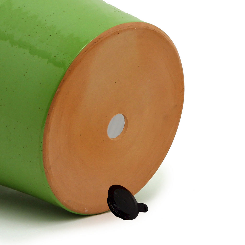 SCAVO Giardini Garden: Medium Planter Vase with fluted rim  'VERDE BOSCO' Light Green [R] - Artistica.com