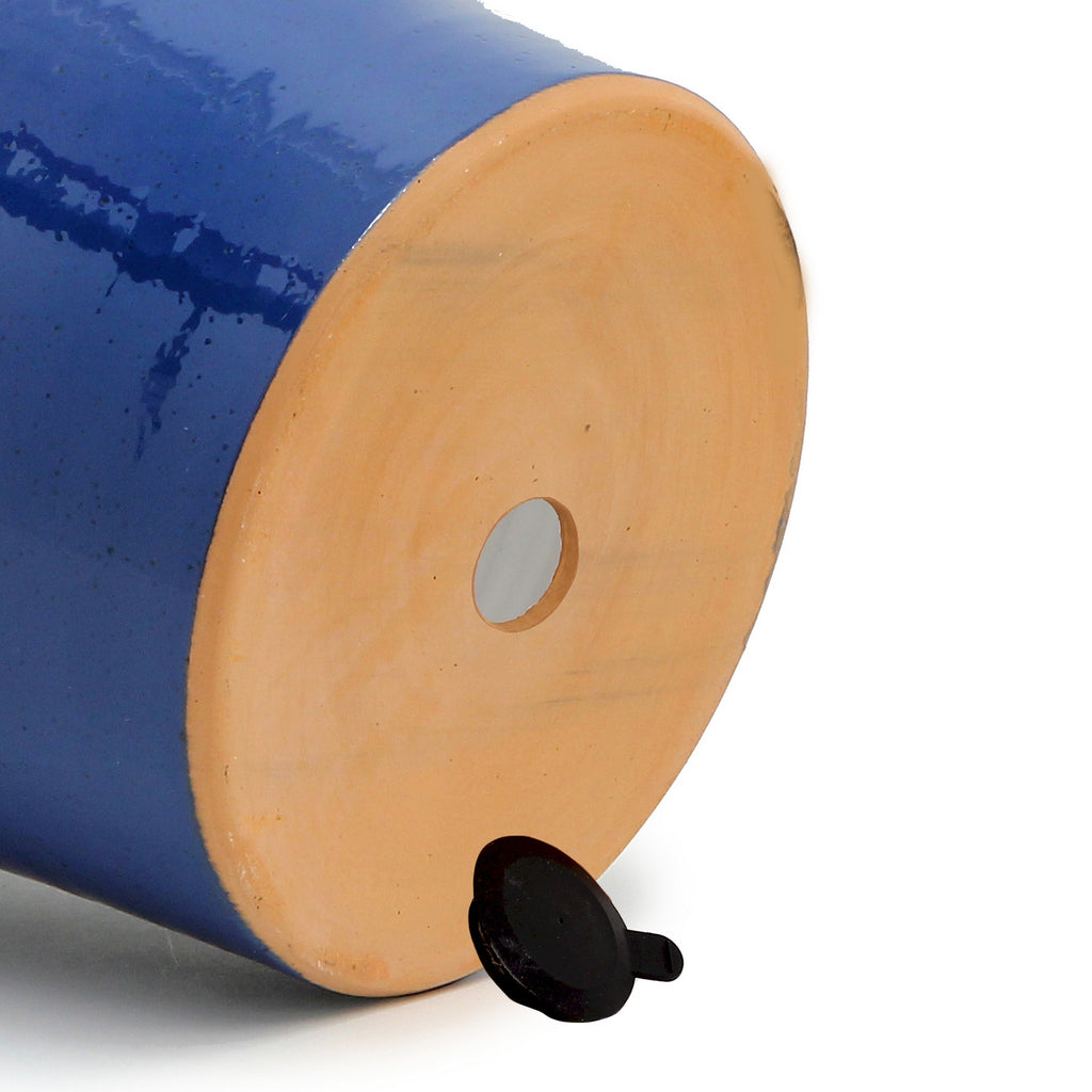 SCAVO Giardini Garden: Large Planter Vase with fluted rim 'AVIATOR' Dark Blue - Artistica.com