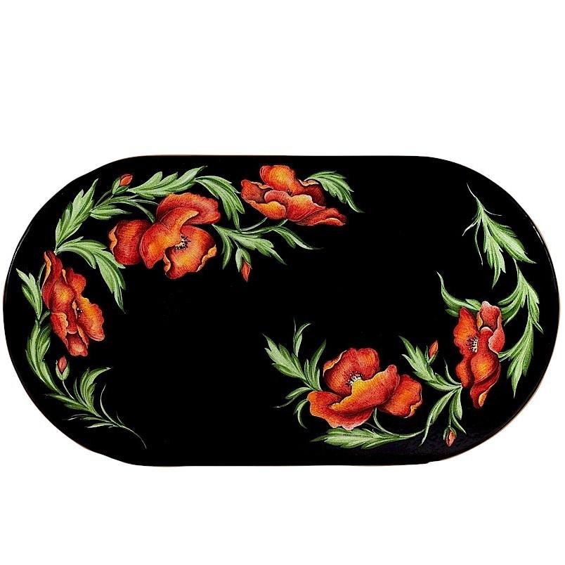 CERAMIC STONE TABLE + IRON BASE: SPALATO Design^ - Hand Painted in Deruta, Italy. - Artistica.com