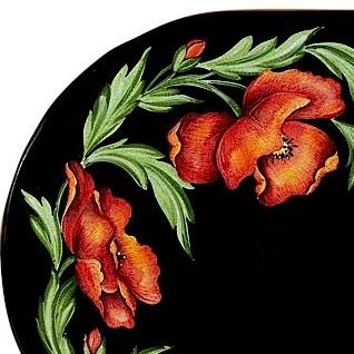 CERAMIC STONE TABLE + IRON BASE: SPALATO Design^ - Hand Painted in Deruta, Italy. - Artistica.com