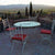 CERAMIC STONE TABLE + IRON BASE: SPOLETO Design - Hand Painted in Deruta, Italy. - Artistica.com
