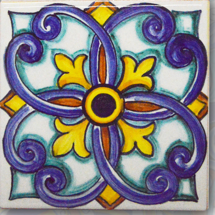FRANCESCA NICCACCI: Deruta Vario Hand Painted Wall Tile - Artistica.com
