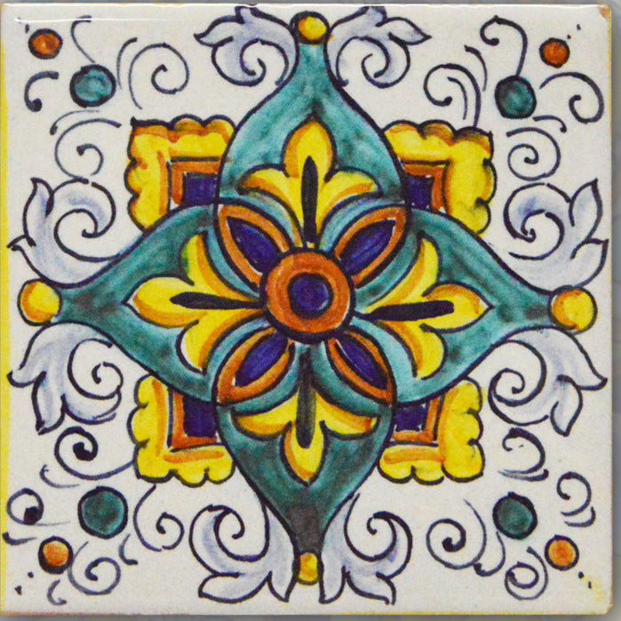 FRANCESCA NICCACCI: Deruta Vario Hand Painted Wall Tile - Artistica.com
