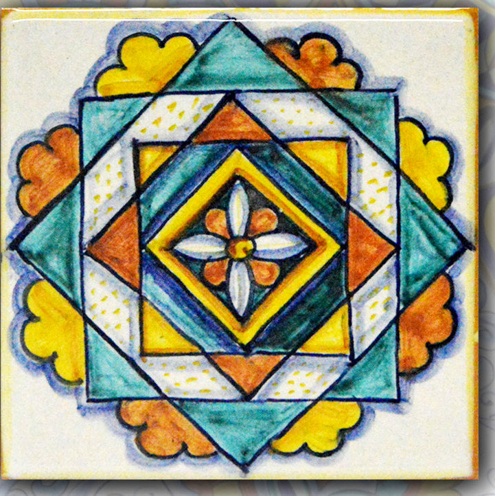 FRANCESCA NICCACCI: Deruta Vario Hand Painted Wall Tile - Artistica.com