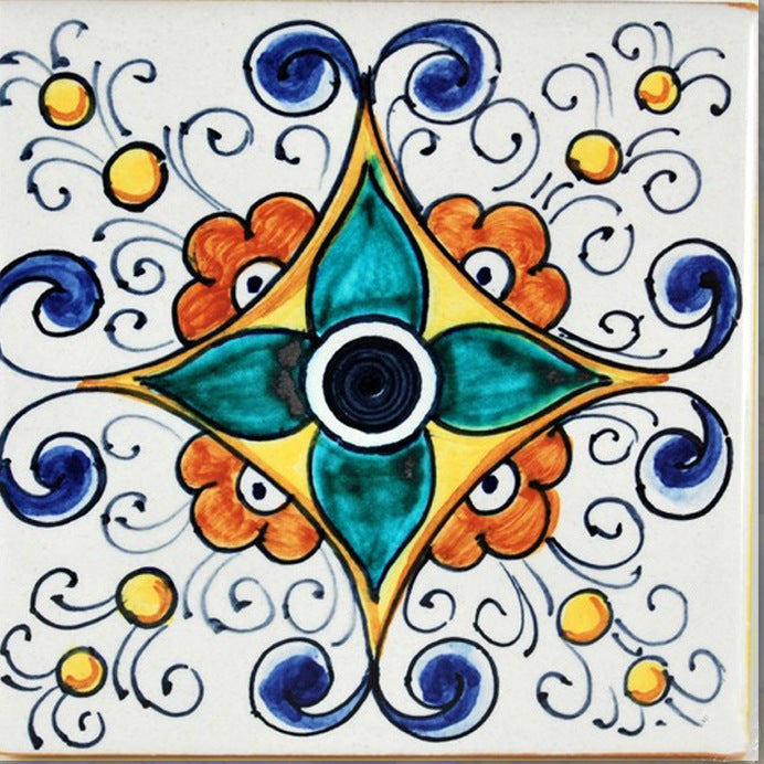 FRANCESCA NICCACCI: Deruta Vario Hand Painted Wall Tile - Artistica.com
