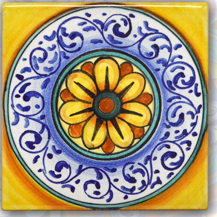 FRANCESCA NICCACCI: Deruta Vario Hand Painted Wall Tile - Artistica.com