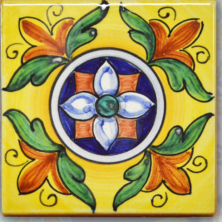 FRANCESCA NICCACCI: Deruta Vario Hand Painted Wall Tile - Artistica.com
