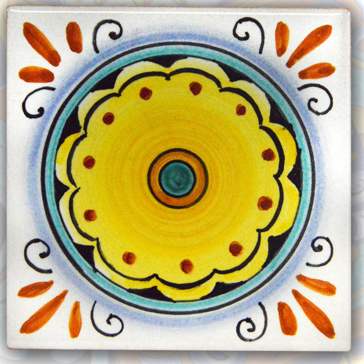 FRANCESCA NICCACCI: Deruta Vario Hand Painted Wall Tile - Artistica.com