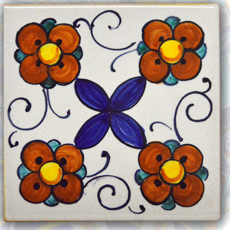 FRANCESCA NICCACCI: Deruta Vario Hand Painted Wall Tile - Artistica.com