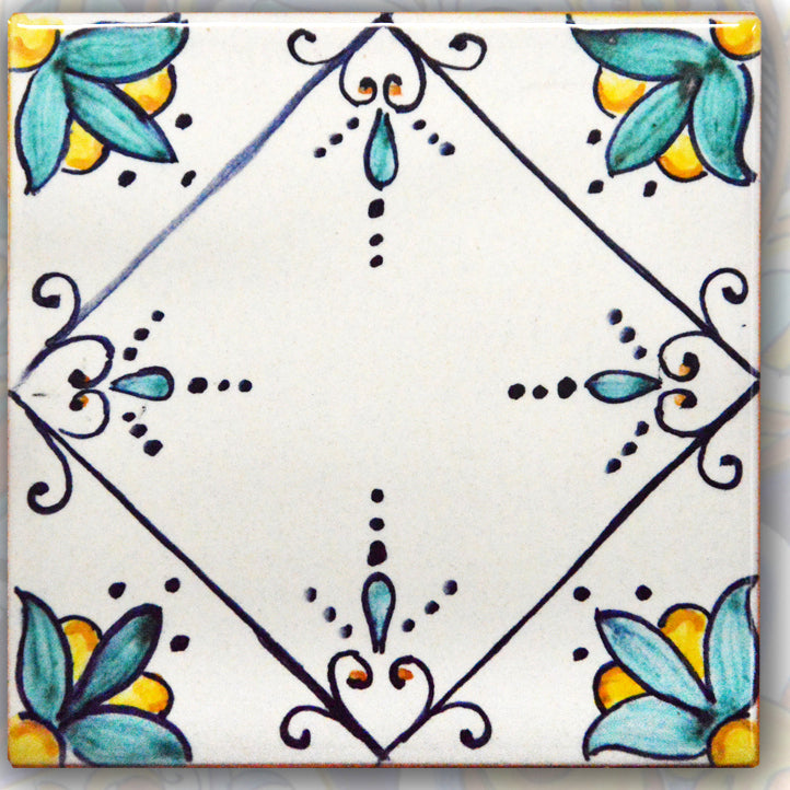 FRANCESCA NICCACCI: Deruta Vario Hand Painted Wall Tile - Artistica.com