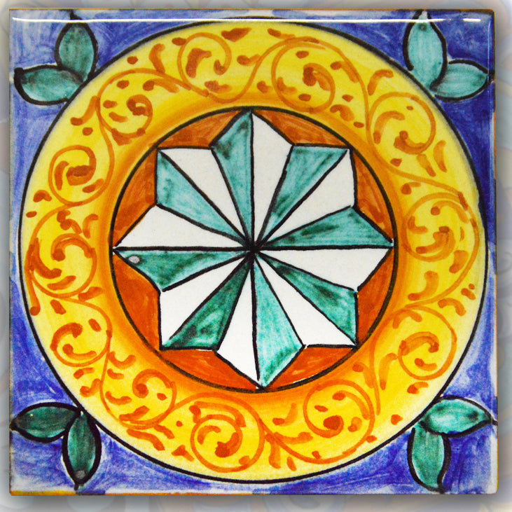 FRANCESCA NICCACCI: Deruta Vario Hand Painted Wall Tile - Artistica.com