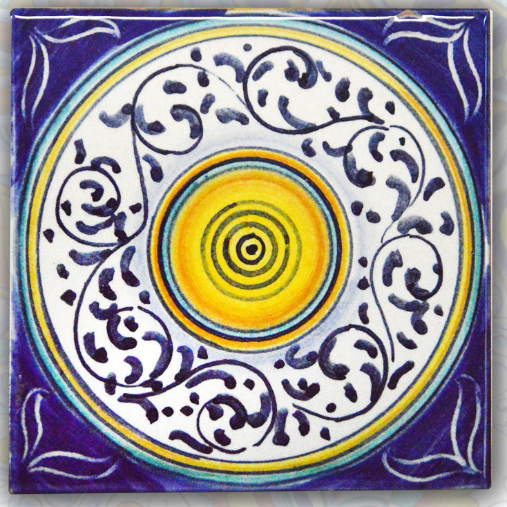 FRANCESCA NICCACCI: Deruta Vario Hand Painted Wall Tile - Artistica.com