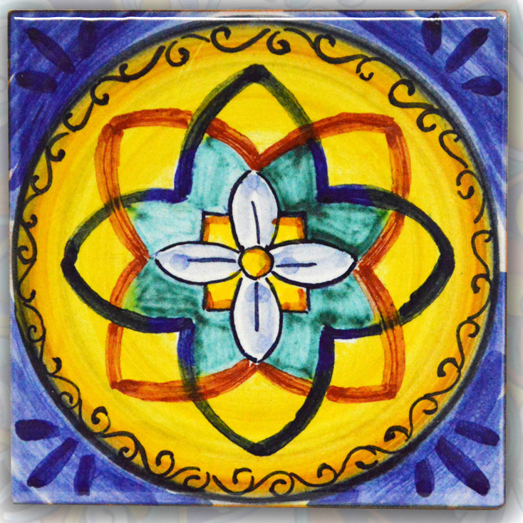 FRANCESCA NICCACCI: Deruta Vario Hand Painted Wall Tile - Artistica.com