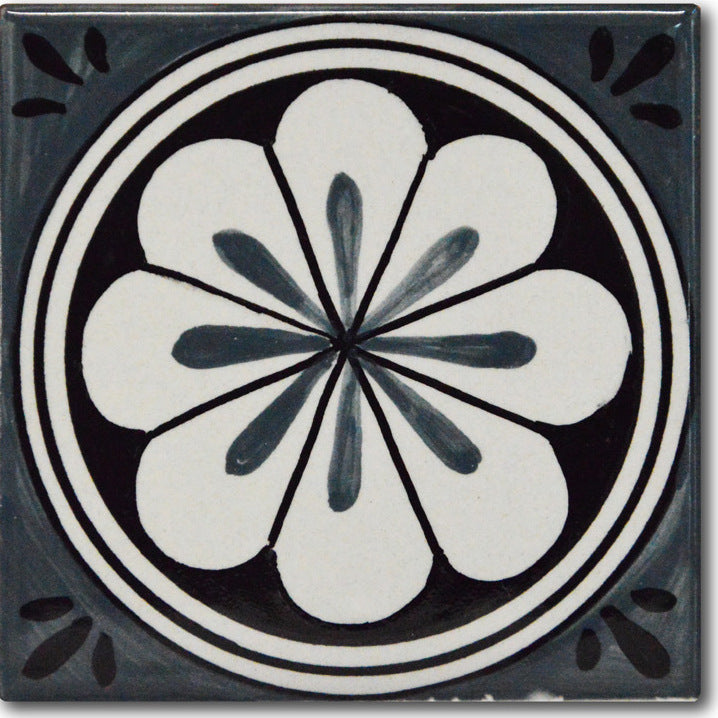 FRANCESCA NICCACCI: Deruta Vario Hand Painted Wall Tile Gray Shades - Artistica.com