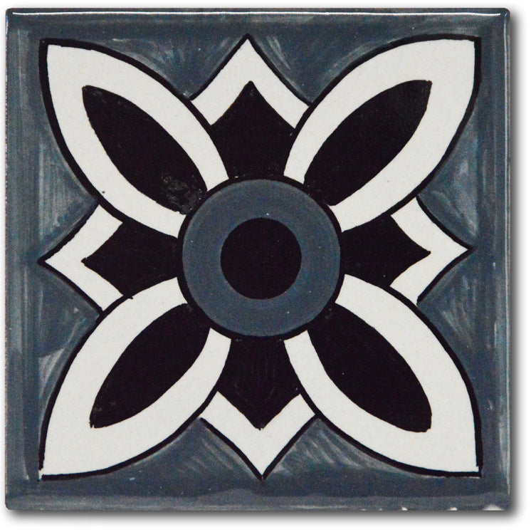 FRANCESCA NICCACCI: Deruta Vario Hand Painted Wall Tile Gray Shades - Artistica.com