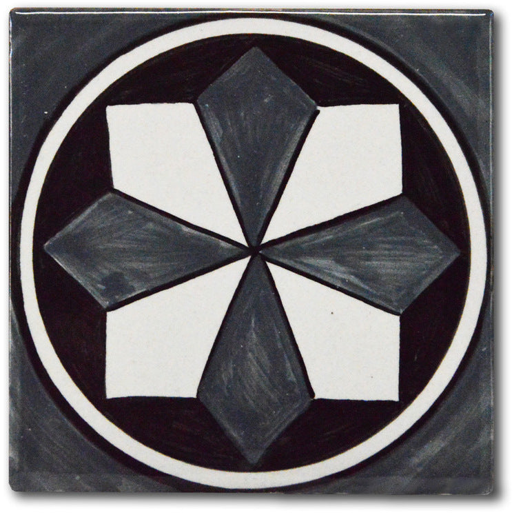 FRANCESCA NICCACCI: Deruta Vario Hand Painted Wall Tile Gray Shades - Artistica.com