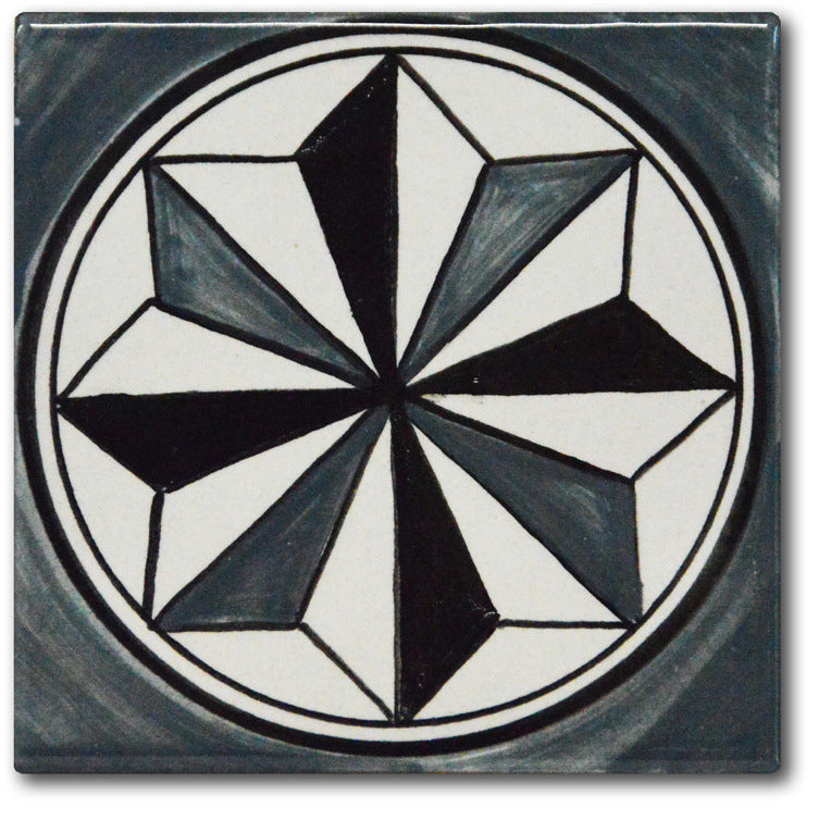 FRANCESCA NICCACCI: Deruta Vario Hand Painted Wall Tile Gray Shades - Artistica.com