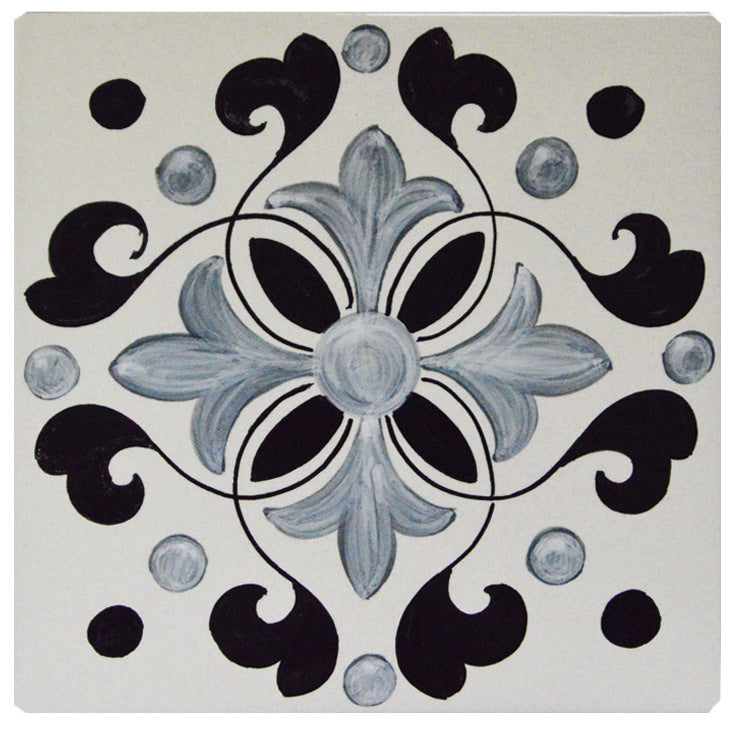 FRANCESCA NICCACCI: Deruta Vario Hand Painted Wall Tile Gray Shades - Artistica.com