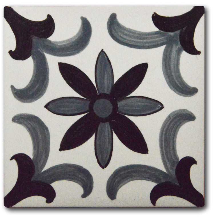FRANCESCA NICCACCI: Deruta Vario Hand Painted Wall Tile Gray Shades - Artistica.com