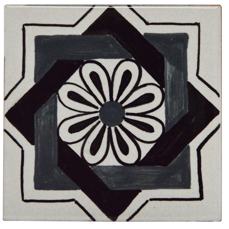 FRANCESCA NICCACCI: Deruta Vario Hand Painted Wall Tile Gray Shades - Artistica.com