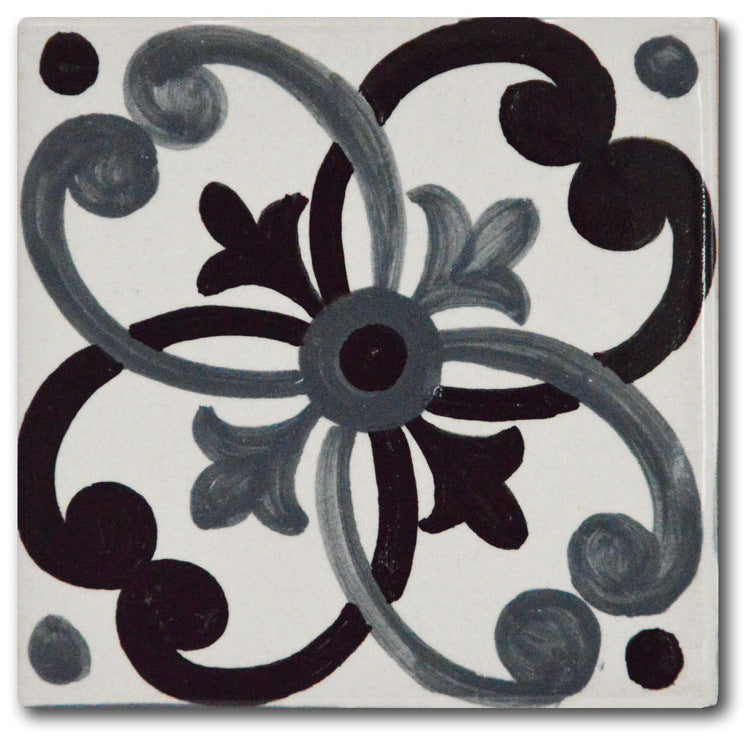 FRANCESCA NICCACCI: Deruta Vario Hand Painted Wall Tile Gray Shades - Artistica.com