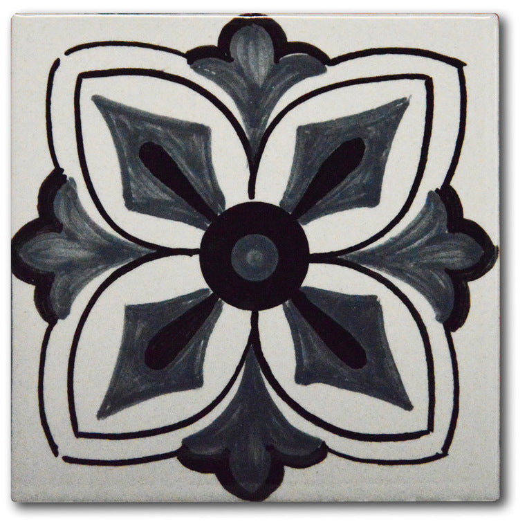 FRANCESCA NICCACCI: Deruta Vario Hand Painted Wall Tile Gray Shades - Artistica.com