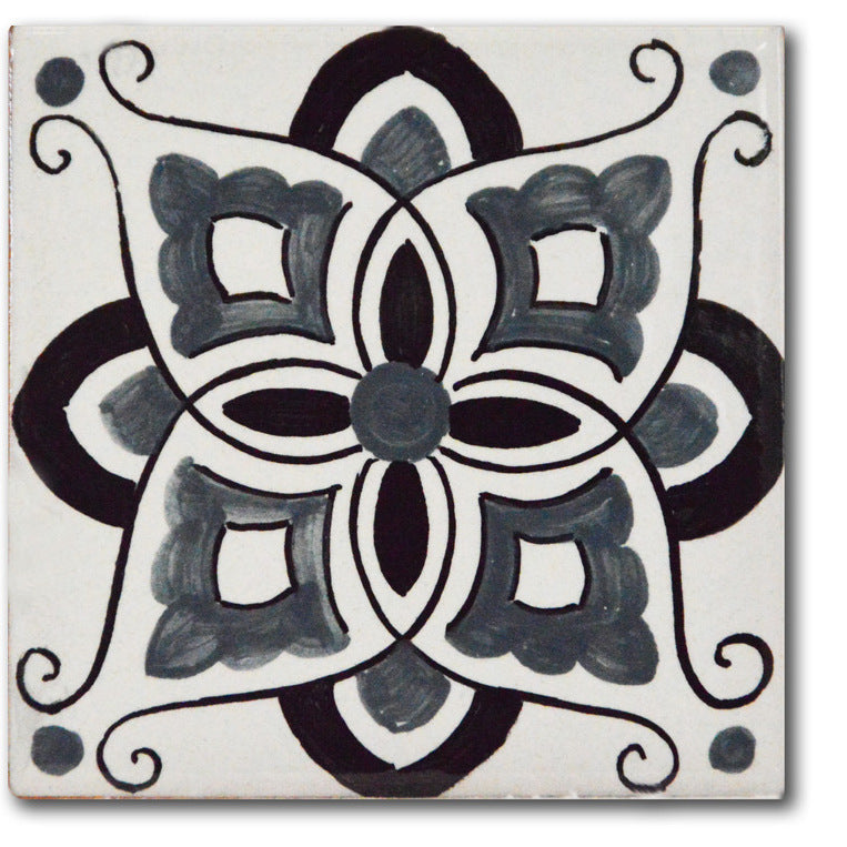 FRANCESCA NICCACCI: Deruta Vario Hand Painted Wall Tile Gray Shades - Artistica.com