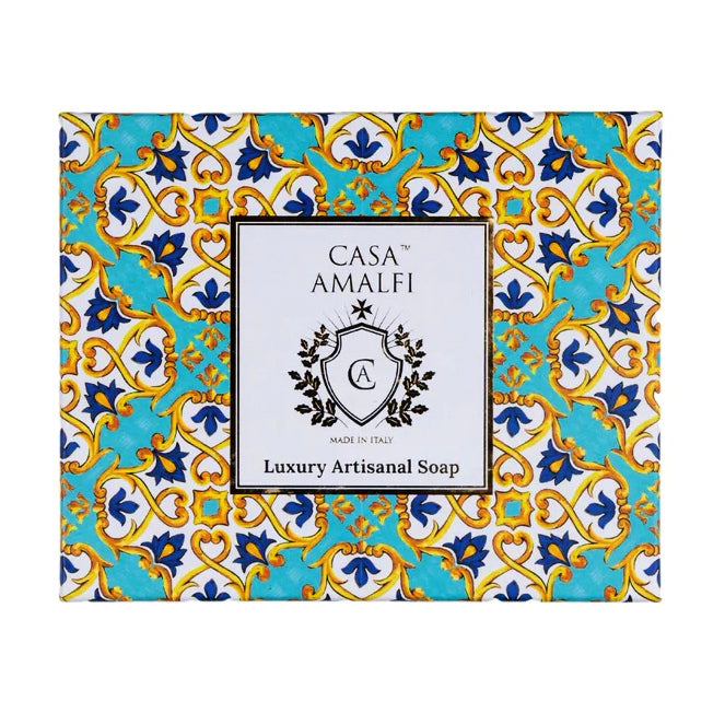 CASA AMALFI SOAPS: Scented Soap Bar with ceramic soap dish - Take me to Capri Set - Artistica.com