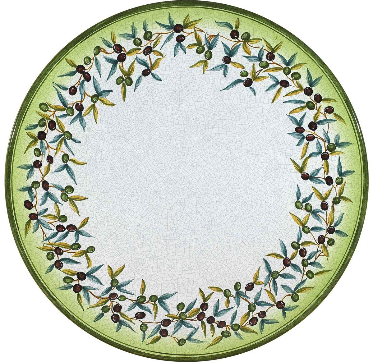 CERAMIC STONE TABLE + IRON BASE: TREVI Design - Hand Painted in Deruta, Italy. - Artistica.com