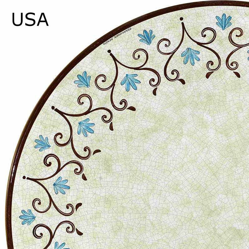 CAFE-BISTRO SQUARE TABLE: Ceramic-Stone top on iron base (28"x28" x 30" High.) - Artistica.com